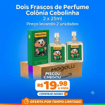 Dois Frascos de Perfume Colônia Cebolinha Deo Jequiti Turma Da Mônica 25ml