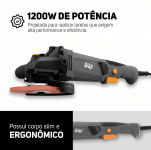 WAP Esmerilhadeira Angular 5” WF ES02 com Empunhadura Auxiliar 3 Posições Protetor de Disco125MM 13000RPM 1200W