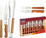 Kit para Churrasco Tramontina Jumbo 15 peças Aço Inox com Madeira