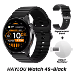Relógio HAYLOU 4S GPS Smartwatch com Tela HD AMOLED de 1.43”, Posicionamento GPS por 5 Satélites, 120+ Modos de Treino, Relógio Inteligente para Fitness