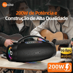 Basike alto-falante bluetooth 5.4 sem fio 200W Caixa Subwoofer Som Estéreo De Alta Fidelidade Party Ipx6, RAD180