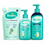 Kit Pampers Shampoo de Glicerina 400ml + Condicionador 200ml + Loção Hidratante Infantil Refil 350ml