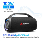 Caixa De Som Boombox Mondial Xsound- Bx-100-bl – 100w Cor Preto