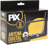 PIX ANTENA INTERNA UHF/VHF HDTV DIGITAL – PLUG 90 GRAUS, Pix, 008-9504