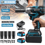 Chave elétrica sem fio com 2 baterias Chave De Impacto Parafusadeira Furadeira de torque sem escova