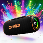 Basike Caixa de Som Bluetooth TWS 45W RGB IPX6 À Prova Dagua Grave Potente USB FM Bateria 4500mAh