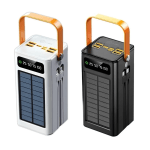 Power Bank Solar 50000mAh Carregador Portátil Grande Capacidade USB com Cabo Universal