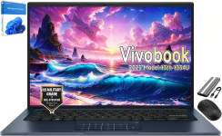 Notebook ASUS Vivobook 14″ Modelo 2025, Último Intel 10-Core i5-1334U (Supera i7-1265U), Webcam 720p, USB C, Design Slim, Dobradiça Plana 180°, Win11, Mouse Sem Fio e 128GB PSD (40GB RAM | SSD de 1TB)