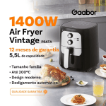 Fritadeira Elétrica Sem Óleo Air Fryer 5.5L Gaabor Jumbo Family 1400w 127V ou 220V Vintage