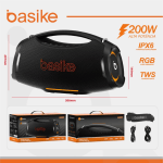 Caixa de Som Portátil Basike Bluetooth 200W Graves Fortes 18000mAh IPX6 À Prova D’água RGB e TWS