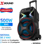 MONDIAL, Caixa Amplificada Xsound, Preto, 500W RMS, Bivolt – CM-500-N