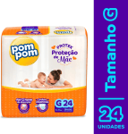 Fralda Pom Pom Protek Proteção de Mãe Jumbo G 24 Unidades