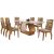 Conjunto de Mesa para Sala de Jantar Ibis Tampo de Vidro com 6 Cadeiras Agata-Rufato – Animalle Chocolate / Off White / Imbuia