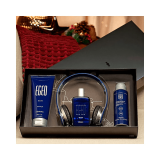 Kit Egeo Blue Natal – 1 Egeo Blue Desodorante Colônia, 90ml – 1 Egeo Blue Antitranspirante Desodorante, 75g – 1 Egeo Blue Shower Gel, 200 g – 1 Fone de ouvido (18x16x2,5 cm)