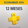 Assinatura do PlayStation Plus por 12 meses com 50% de desconto