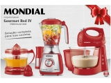 Kit Premium Inox Gourmet Red IV Mondial – com Liquidificador + Batedeira + Espremedor