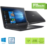 Notebook A315-51-30V4 8ª Intel Core I3 4GB 1TB LED 15.6” W10 Preto – Acer