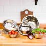 Conjunto de Tigelas 5 Peças Inox + Escorredor de Arroz – La Cuisine