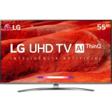 Smart TV LED LG 55” 55UM7650 Ultra HD 4K com Conversor Digital 4 HDMI 2 USB Wi-Fi 60Hz com Inteligência Artificial- Prata