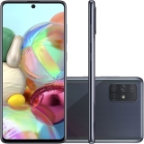 Smartphone Samsung Galaxy A71 128GB Dual Chip Android Tela 6,7″ Octa-Core 2.2 GHz 4G Câmera Quádrupla 64MP(Principal)+12MP(Ultra Wide)+5MP(Macro)+5MP(Profundidade) Filmadora 4K – Preto