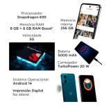 Smartphone Motorola Moto G34 5G 16GB RAM Boost* 256GB ROM Android Bateria 5000mAh Snapdragon 695