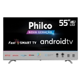 Smart Google Tv Philco 55″ Led Borderless 4k, Fast Smart, Áudio Dolby, Com Chromecast Built In – Ptv55q20agbls 4k