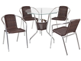 Conjunto de Mesa para Área Externa de Fibra – com 4 Cadeiras Alegro Móveis CJMB40199