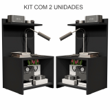 Kit Quarto Com 2 Mesas de Cabeceira Fantasy Preto – Lojas GD
