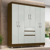 Guarda Roupa Casal Lia 6 Portas Cedro/ Off White – Movemax