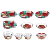 Conjunto de Travessas Refratárias Marinex em Vidro – 10 Peças