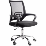 Cadeira de Escritório Secretária Base Preta com Rodinha Fortt Milão Preta – CSF07-P – Preto