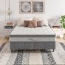 Cama Box Queen Size Herval Ômega com Pillow Top e Molas Ensacadas 60x158x198cm – Cinza/Branco