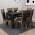 Mesa Tampo de Madeira com 6 Cadeiras Preto Rustic Preto
