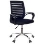 Cadeira de Escritório Secretária com Base Cromada com Rodinha Fortt Braga Preta – CSF04-P – Preto