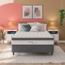 Cama Box Casal Herval Ômega com Pillow Top e Molas Ensacadas 60x138x188cm – Branco/Cinza