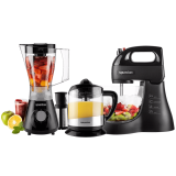 Kit Splendore Liquidificador Trapeze + Batedeira Classic + Espremedor de Frutas 127V, Preto