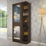 Sapateira Duetto 1 Porta Espelho Moka – Henn