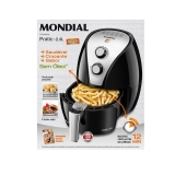 Fritadeira Elétrica Sem Óleo/Air Fryer Mondial – Pratic AF-20 Preta e Prata 2,4L com Timer