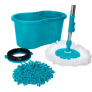 Mop Giratório 3 em 1 – Refil Microfibra + Refil Tira Pó + Refil Limpeza Pesada – Casual Home