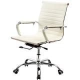 Cadeira de Escritório Esteirinha Giratória com Pés Cromados Branca – Office Basics