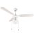 Ventilador De Teto Hl-17 1 Globo E-27 3 Pás Reversíveis Branco