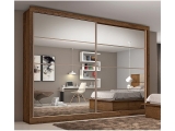 Guarda-roupa Casal MDF 2 Portas de Correr – 6 Gavetas Made Marcs Moscou com Espelho