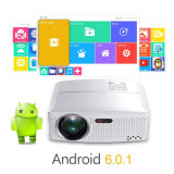 Projetor VIVIBRIGHT 1800 Lumens LED Android Bluetooth WIFI Support 1080p White GP80UP