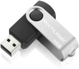 Pen Drive Multilaser Twist 64GB USB Leitura 10MB/s e Gravação 3MB/s Preto Pd590