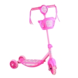 Patinete Infantil Musical com Cesta Unicórnio Luz de Led e 3 Rodas Rosa – brink+