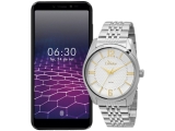 Smartphone Philco PCS01 64GB Preto 4G Octa-Core – 4GB RAM Tela 5,45” + Relógio Masculino Condor