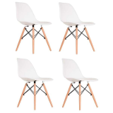 Conjunto Com 4 Cadeiras Charles Eames Branco