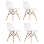 Conjunto Com 4 Cadeiras Charles Eames Branco
