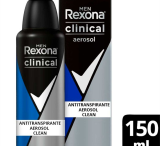 Antitranspirante Aerosol Rexona Clinical Clean 150ml