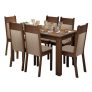 Conjunto Sala de Jantar Madesa Jaíne Mesa Tampo de Madeira com 6 Cadeiras – Marrom Chocolate